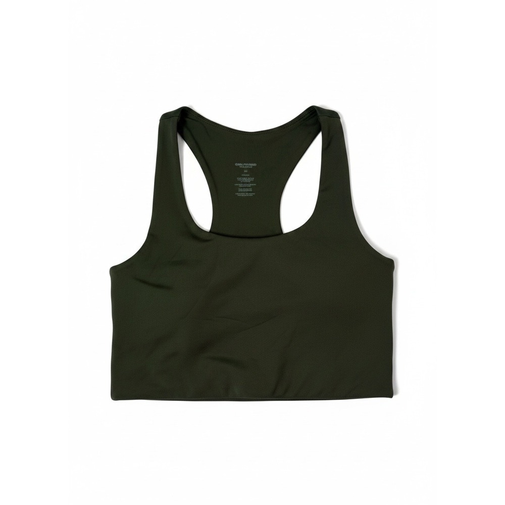 Girlfriend Collective Paloma Racerback Sports Bra in Olive Green XS NWT
